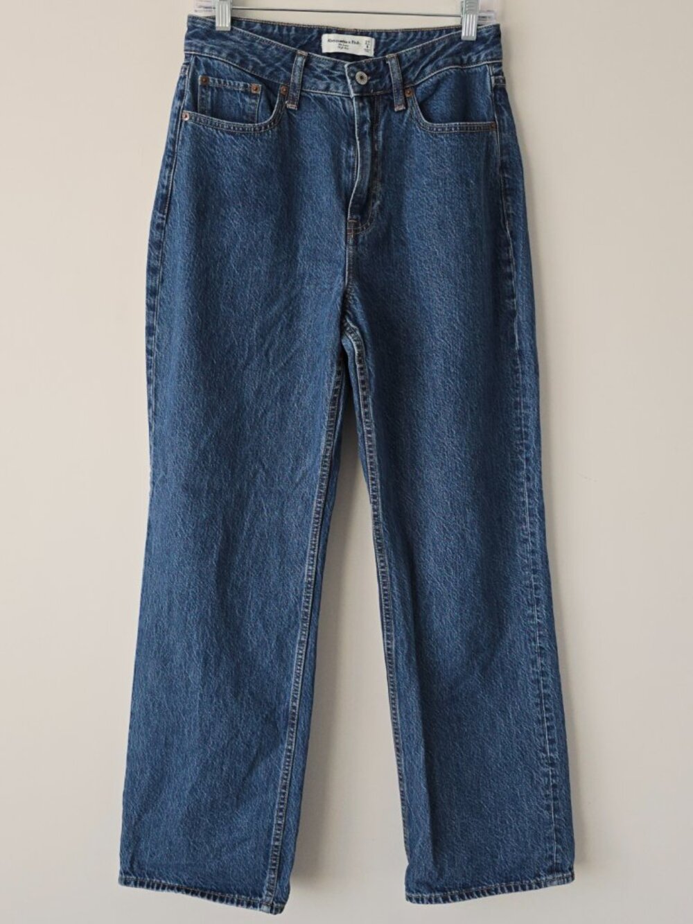 Abercrombie Curve Love The Loose High Rise Wude Leg Jeans 27 Medium Wash NOWT